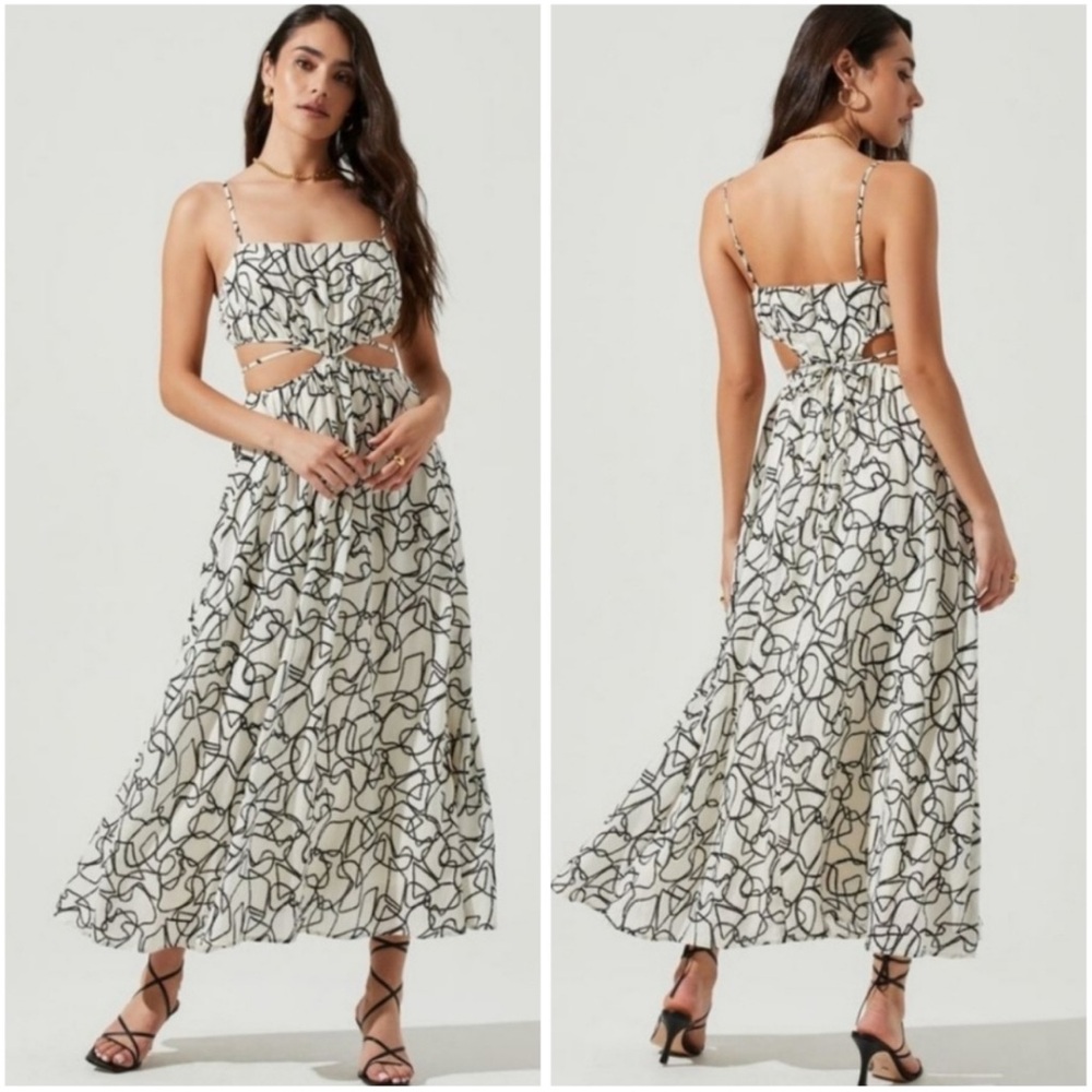 ASTR The Label Sanger Scribble Print Dress Large - Picture 2 of 7